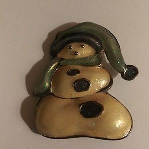 Vintage Snowman Brooch Christmas Jewelry Holiday